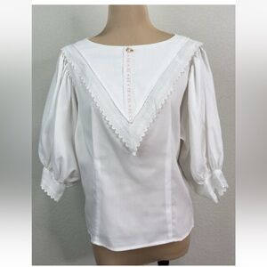 Vintage Candi California Cottagecore Peasant Puff Sleeve Blouse M